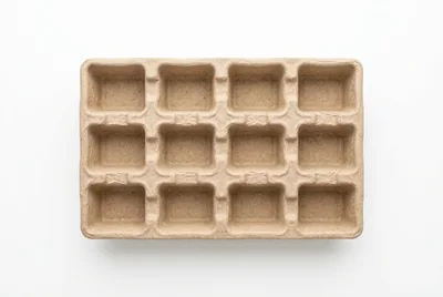 Empty Molded Pulp Fiber Seedling Tray