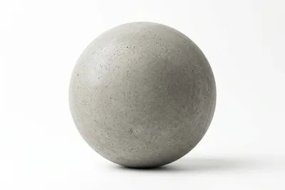 Concrete Sphere Isolated On White Background