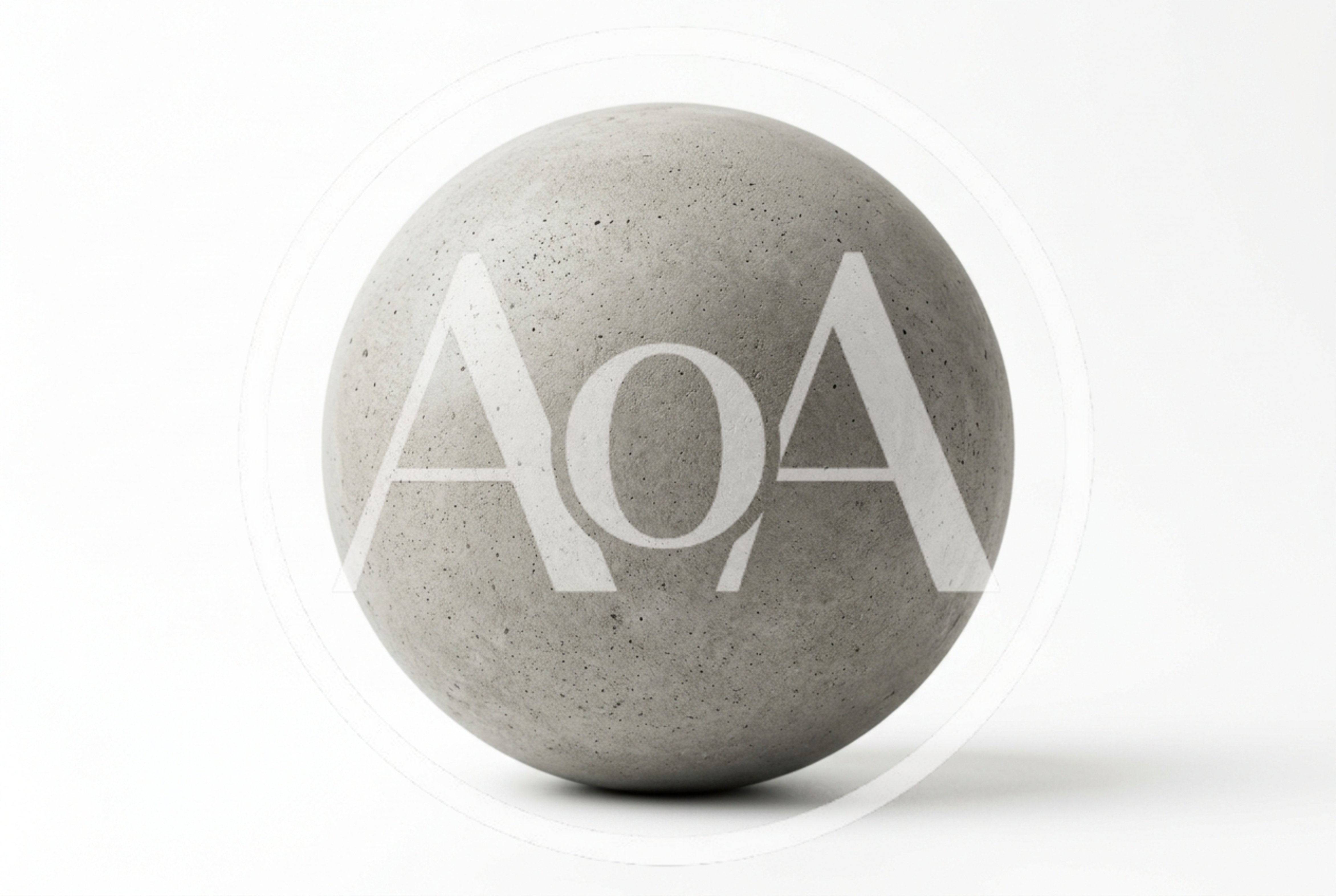 Concrete Sphere Isolated On White Background