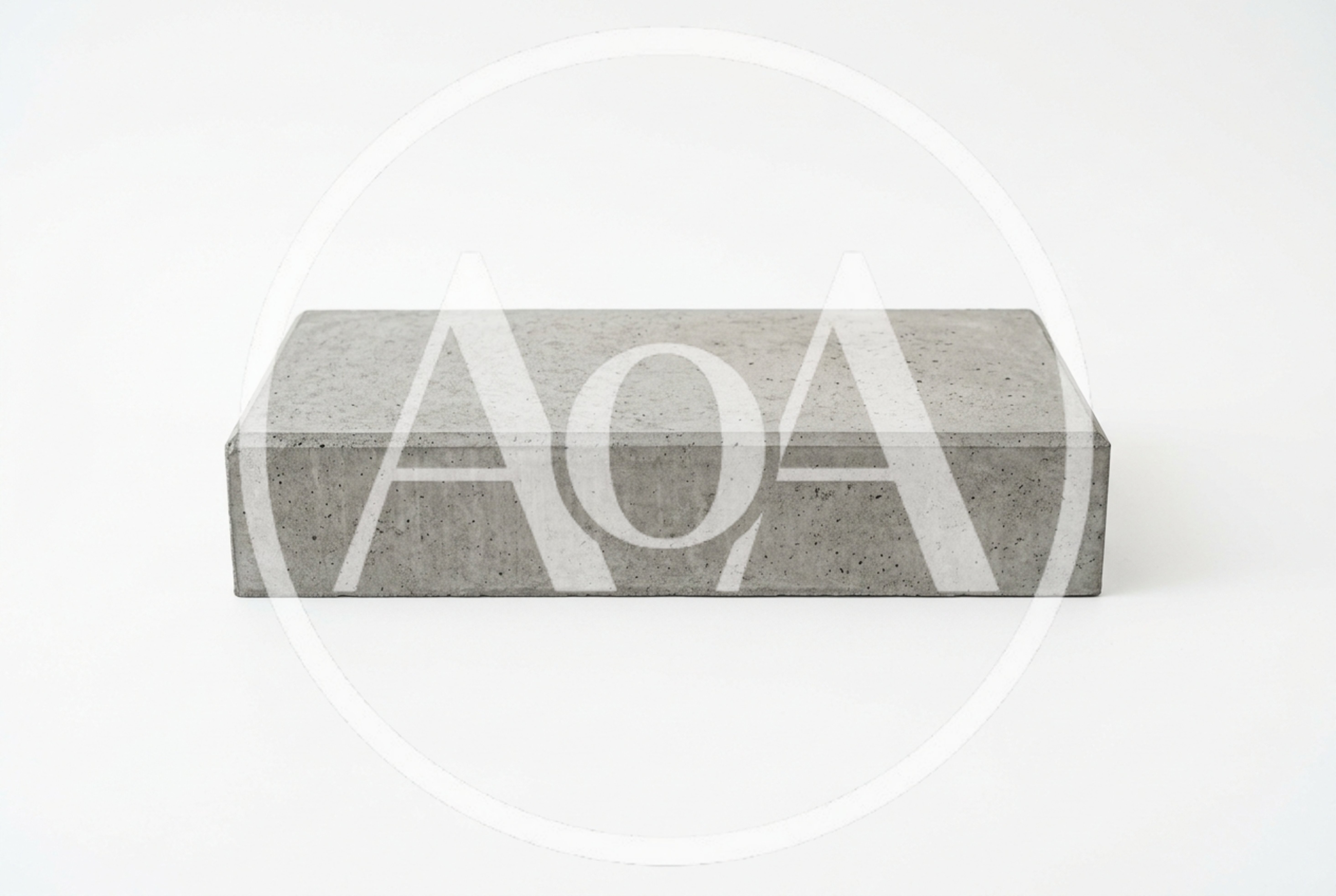 Rectangular Concrete Block On White Background