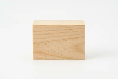Single Rectangular Wooden Block On White Background