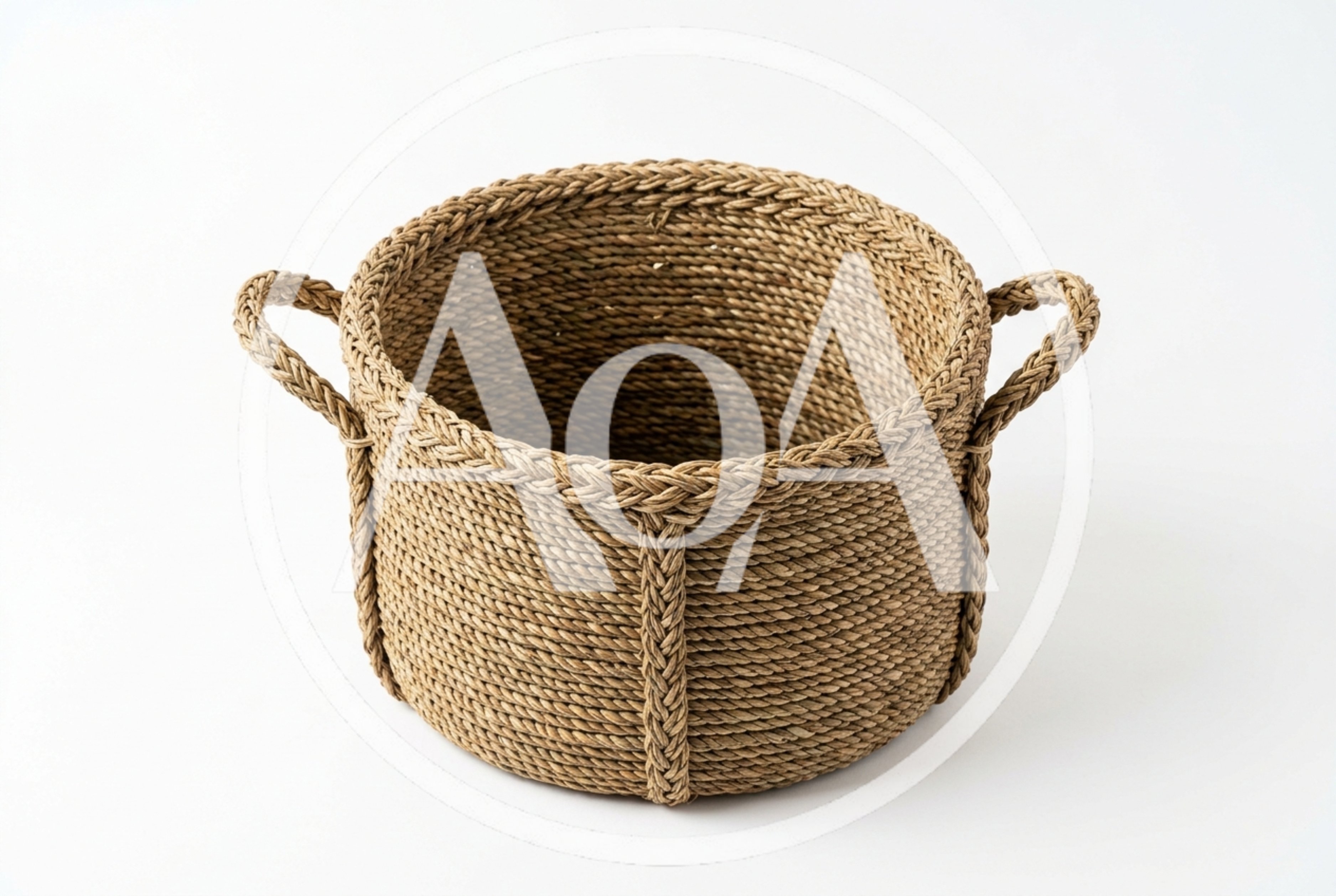 Woven Seagrass Storage Basket With Handles