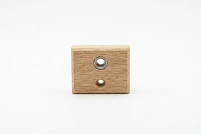 Wooden Block With Metal Threaded Insert And Screw Hole