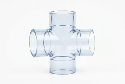 Clear PVC Four Way Cross Pipe Fitting