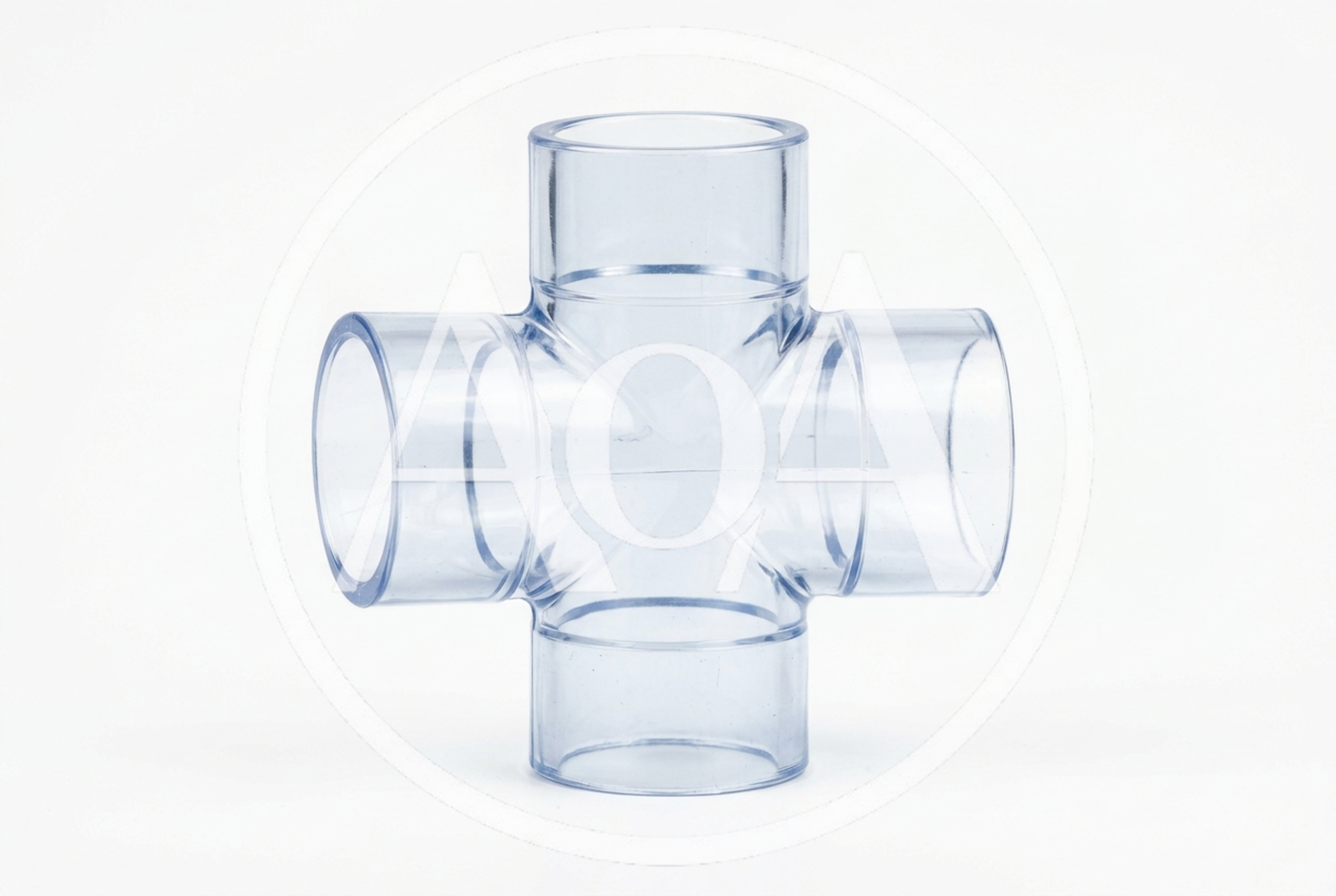 Clear PVC Four Way Cross Pipe Fitting