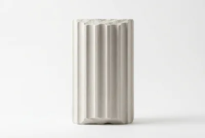 Minimalist Fluted Concrete Pedestal Display Stand