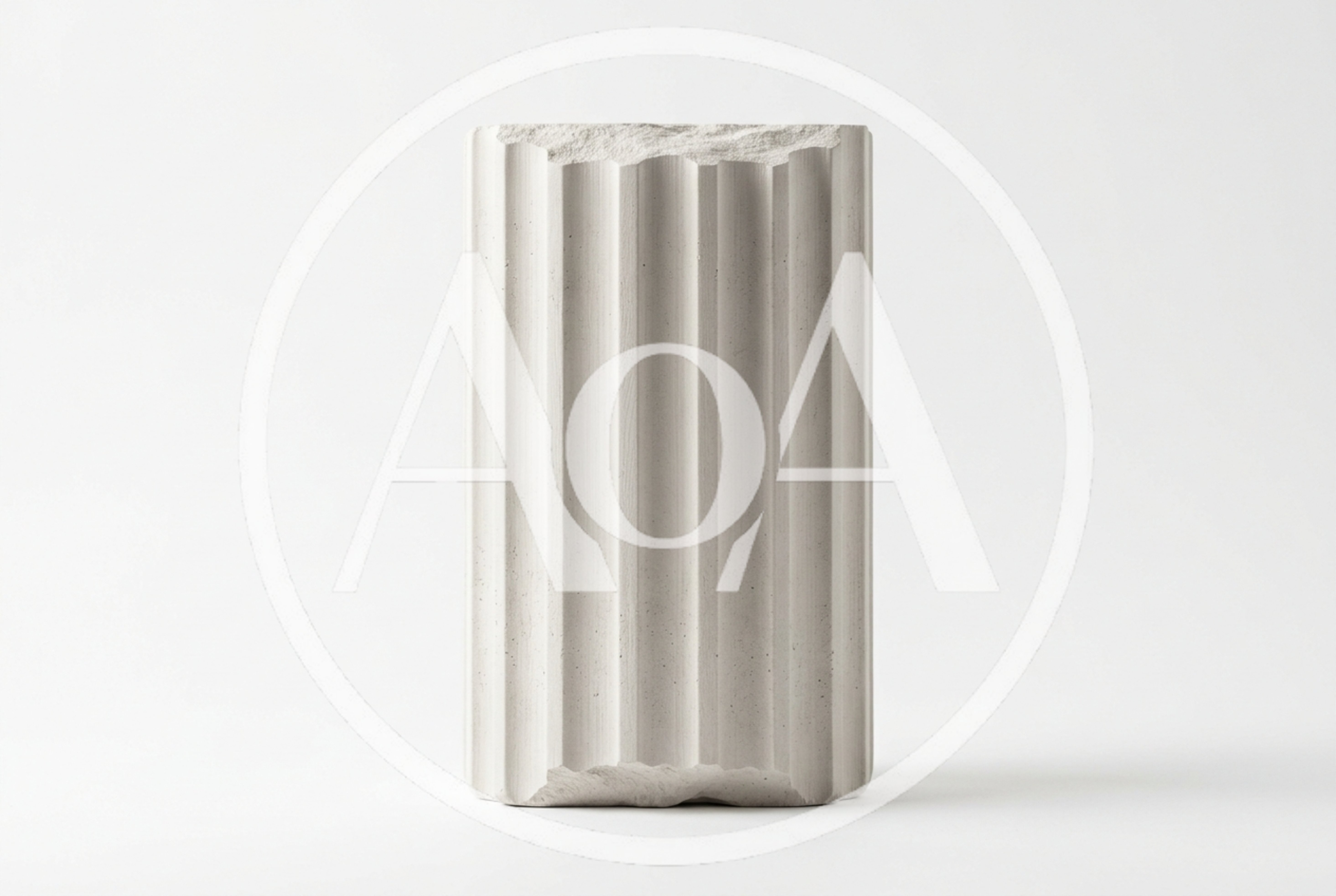Minimalist Fluted Concrete Pedestal Display Stand