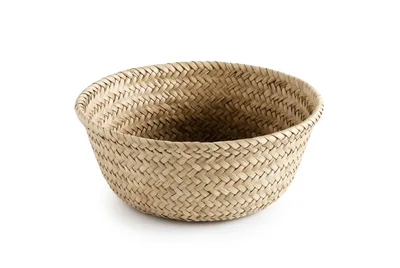 Woven Wicker Basket Isolated On White Background