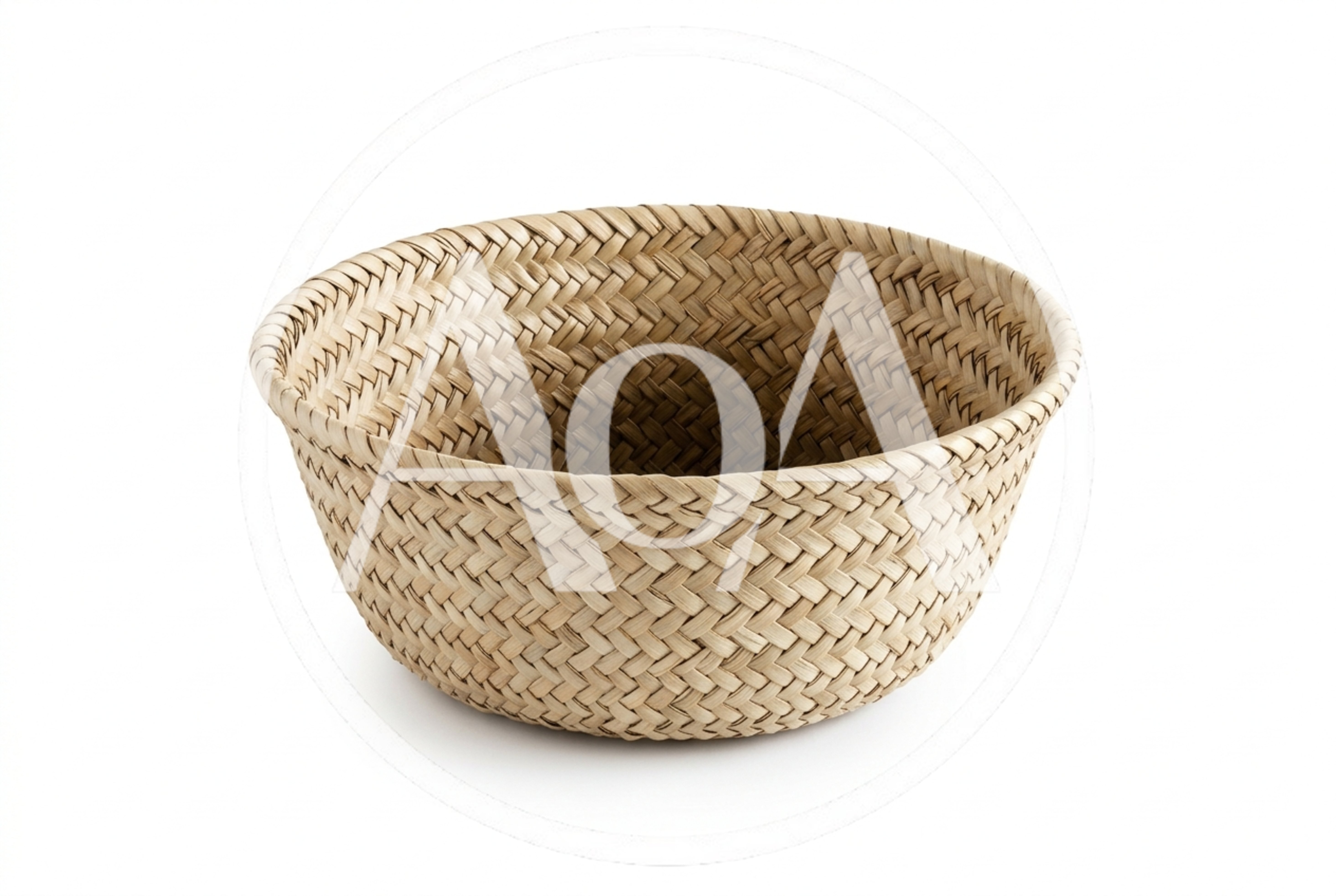 Woven Wicker Basket Isolated On White Background