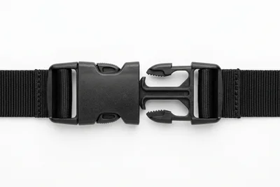Black Plastic Side Release Buckle With Nylon Strap