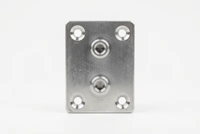 Rectangular Metal Mounting Plate With Countersunk Holes