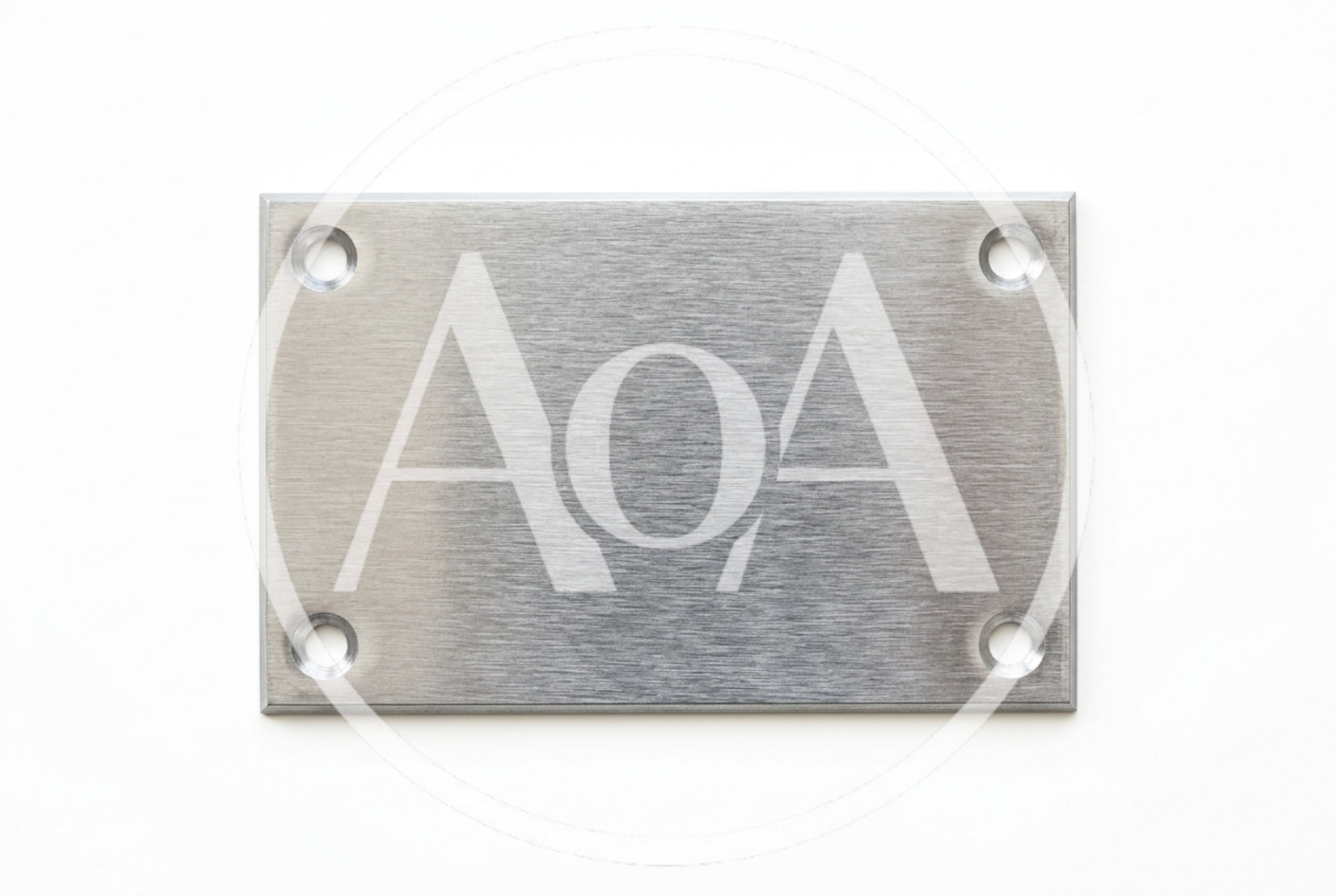 Brushed Metal Plate With Four Countersunk Screw Holes