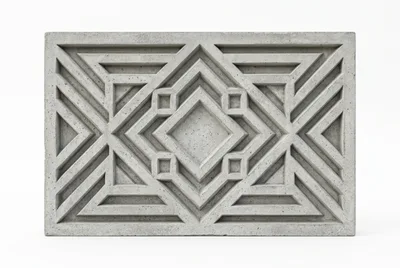 Geometric Concrete Relief Panel With Intricate Pattern