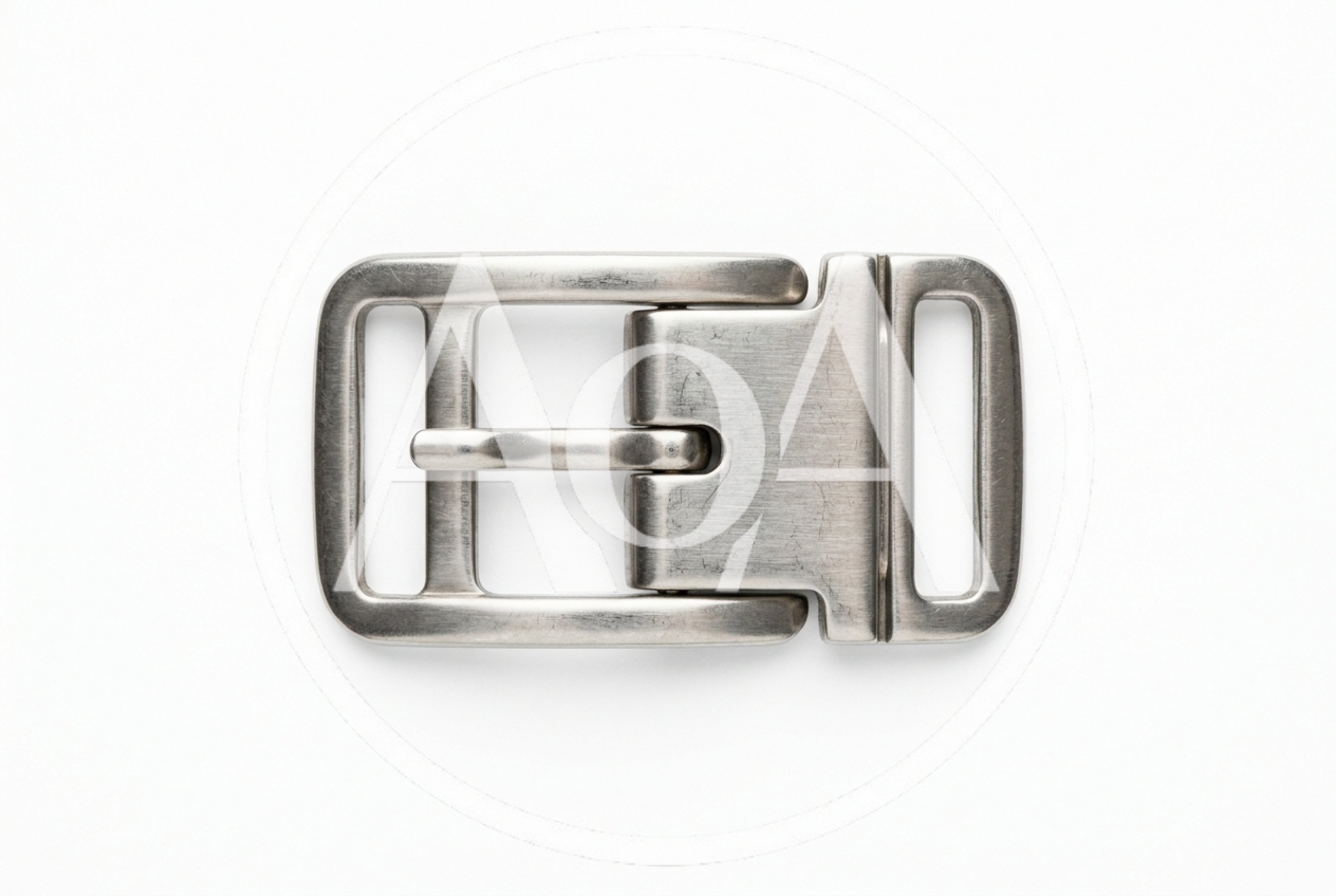 Brushed Metal Belt Buckle Isolated On White Background