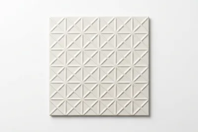 Geometric Patterned Ceramic Tile With Triangular Relief