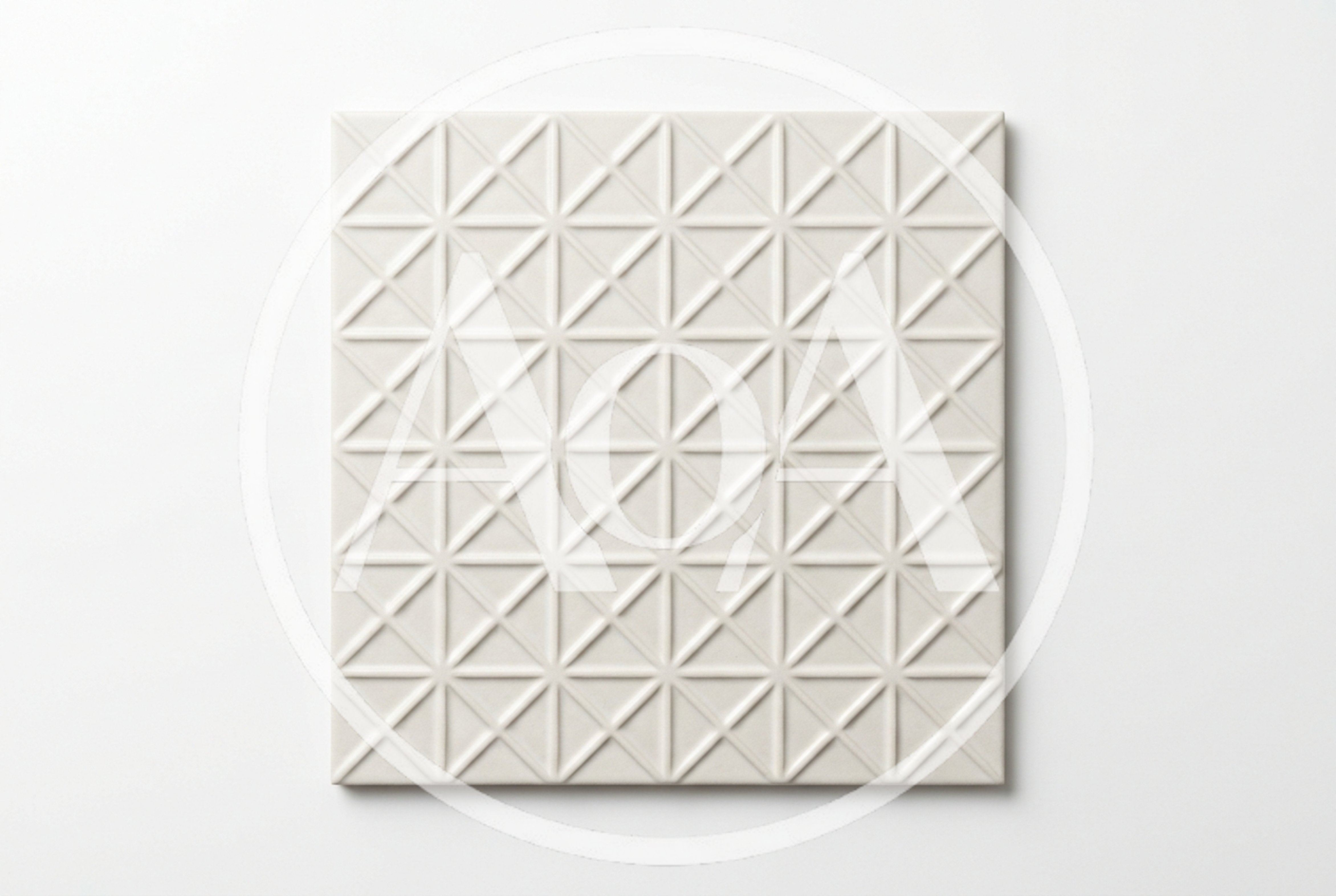 Geometric Patterned Ceramic Tile With Triangular Relief