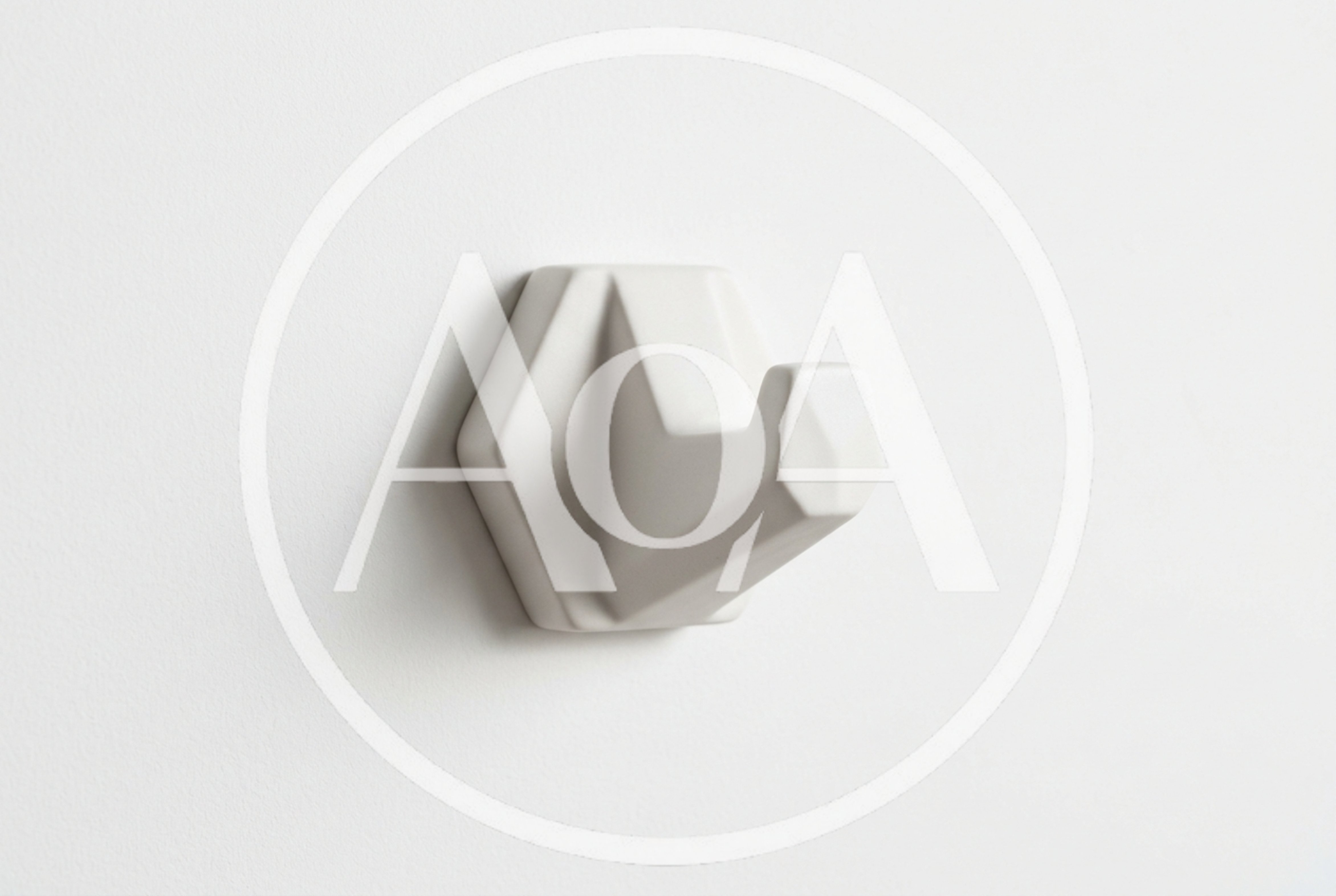 Minimalist Geometric Wall Hook On White Background