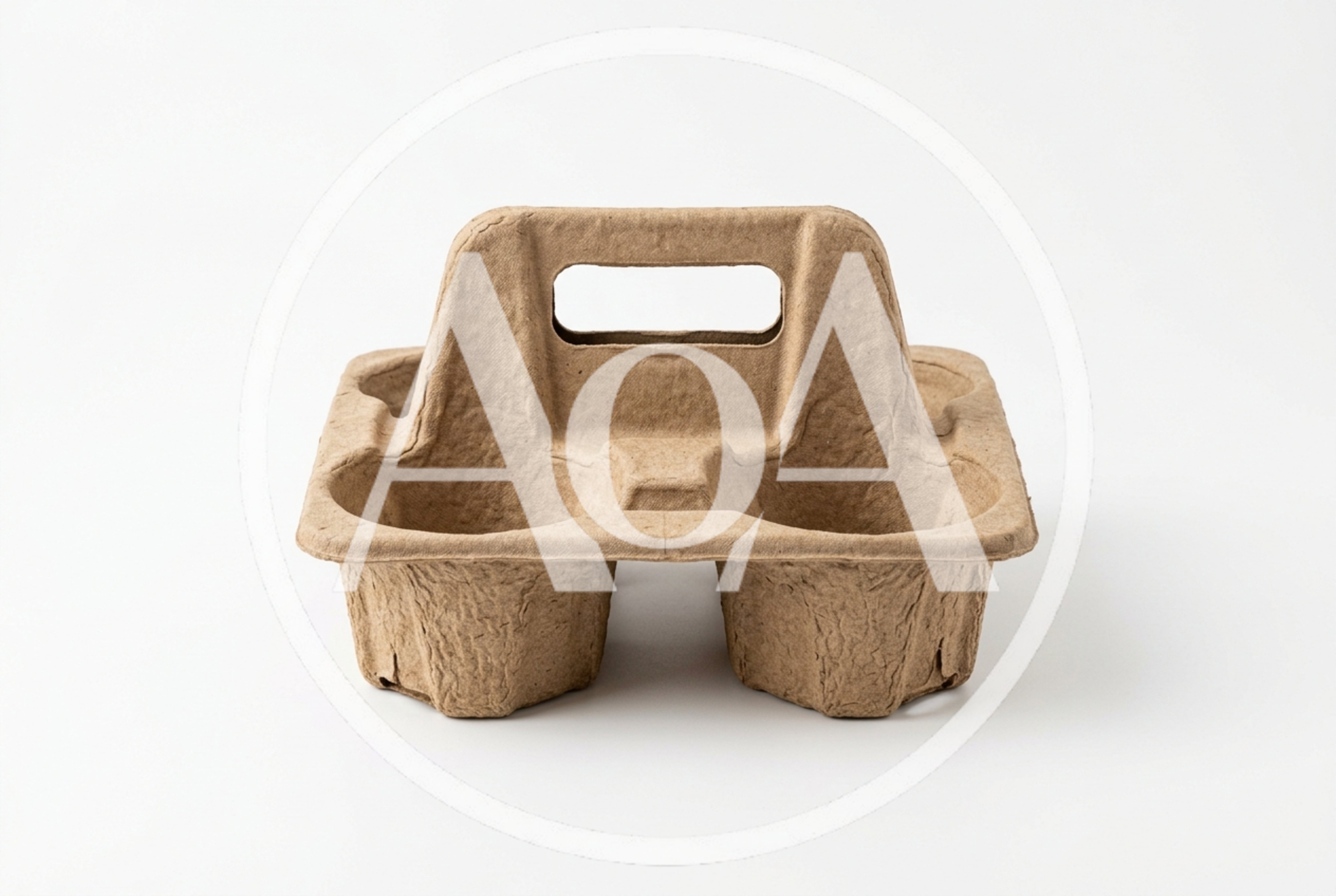 Empty Molded Fiber Four Cup Drink Carrier