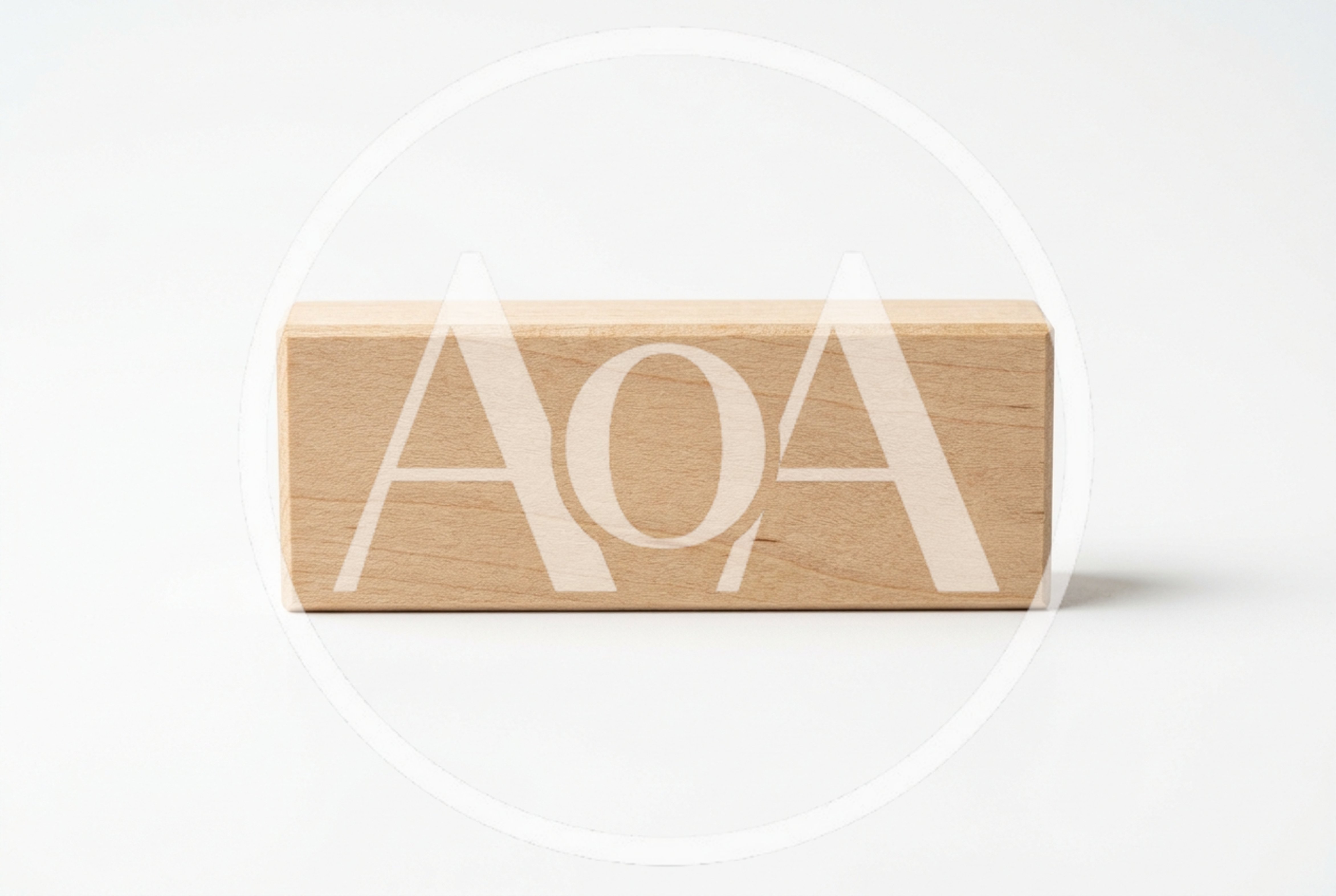 Single Wooden Block On White Background