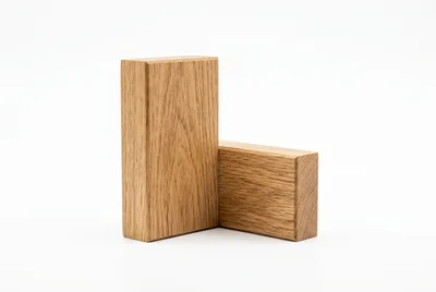 Two Rectangular Oak Wood Blocks Arranged Together