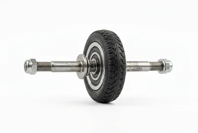 Small Rubber Wheel With Metal Axle Assembly