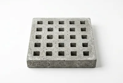 Square Concrete Paver With Grid Pattern