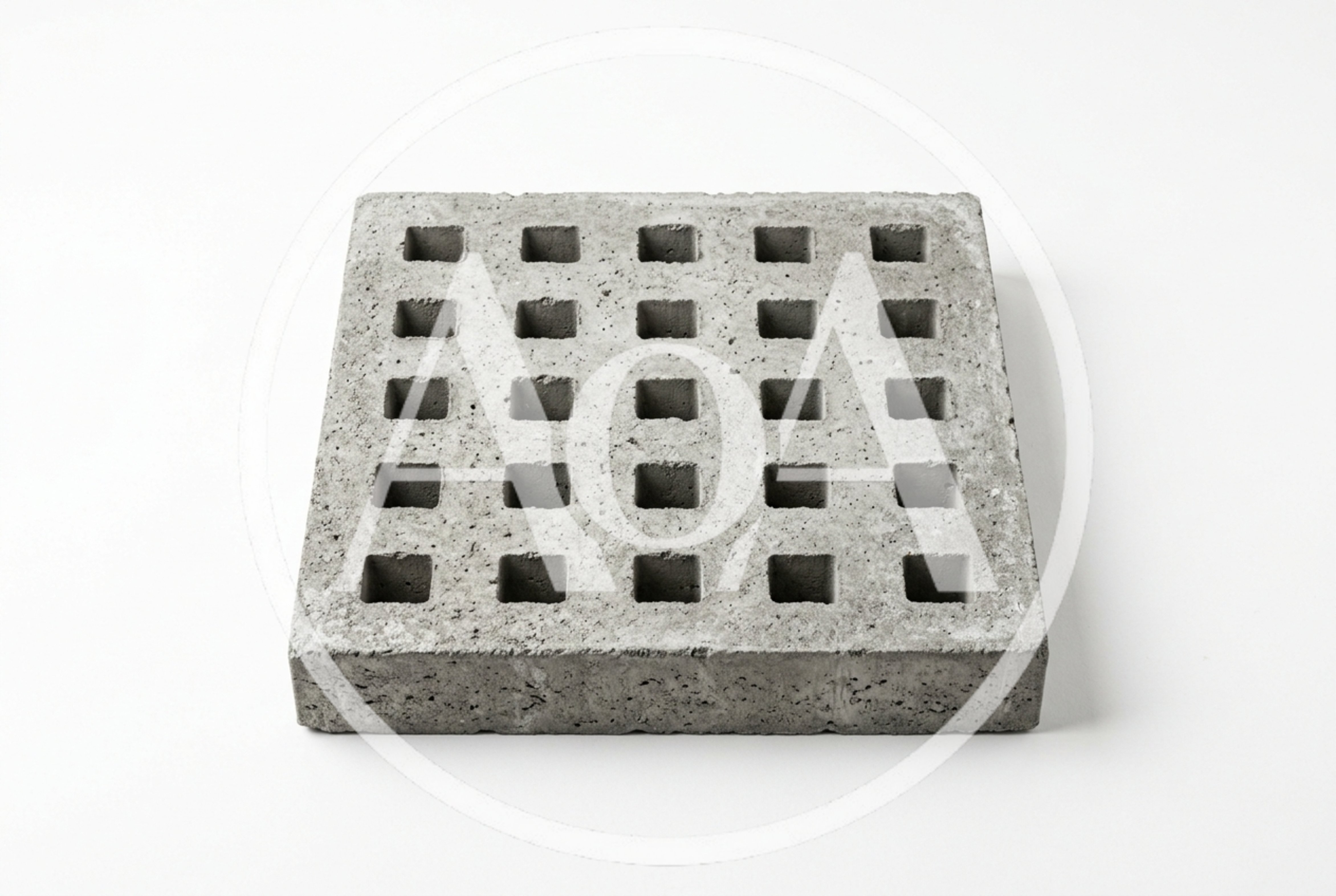 Square Concrete Paver With Grid Pattern