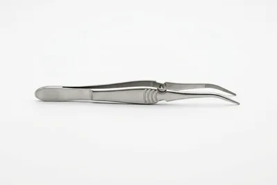 Medical Surgical Tweezers On White Background