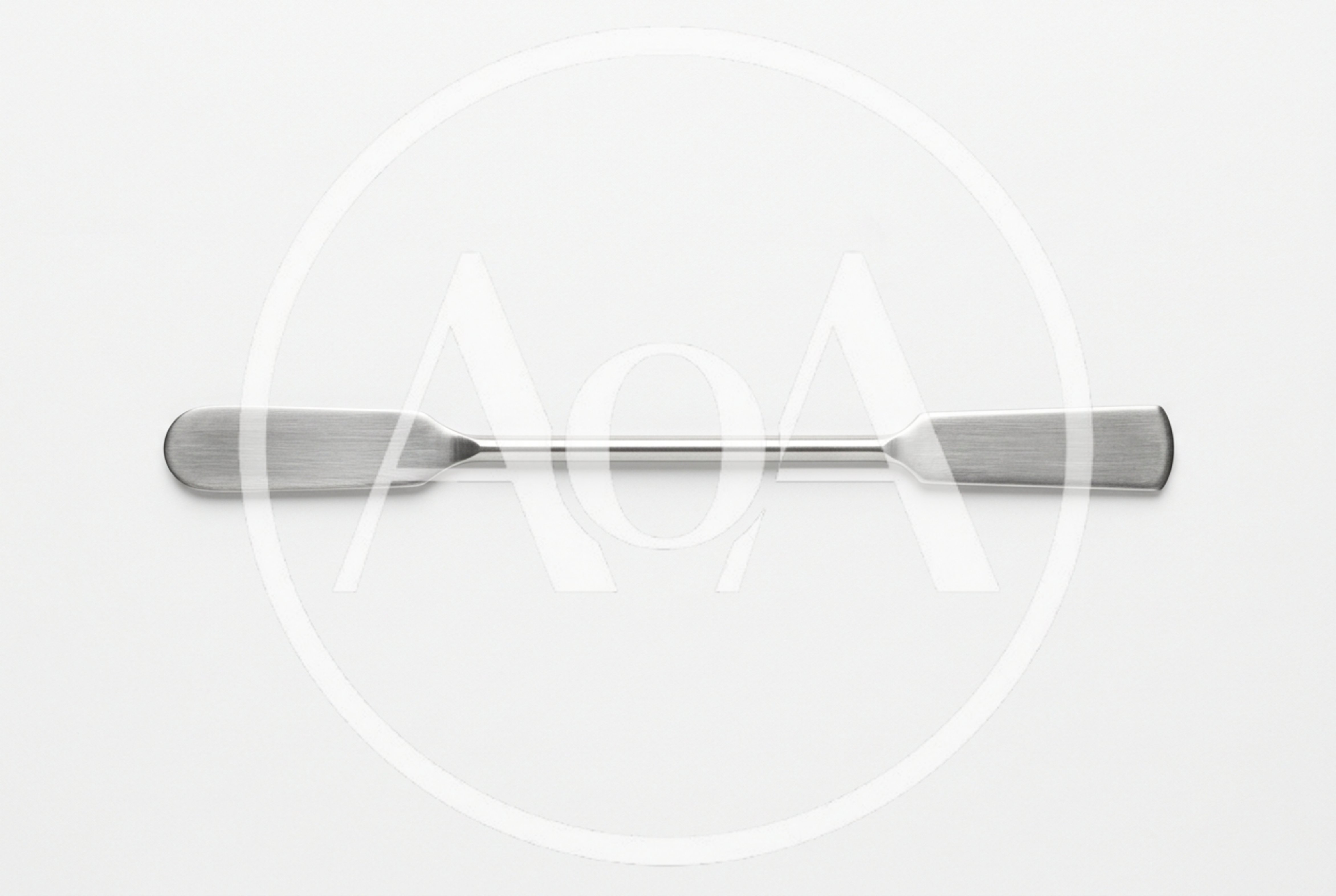 Stainless Steel Laboratory Spatula On White Background