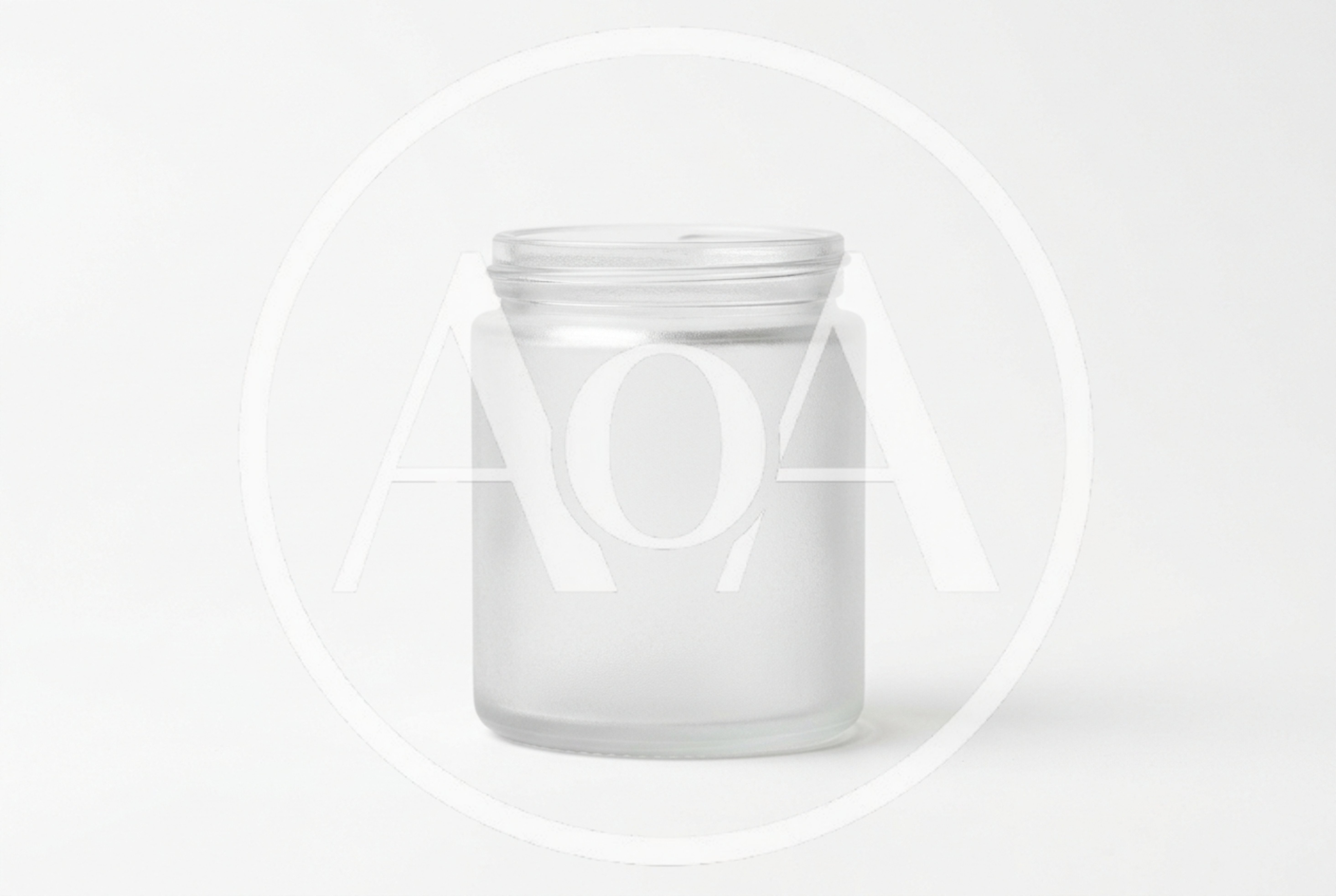 Empty Frosted Glass Jar On White Background