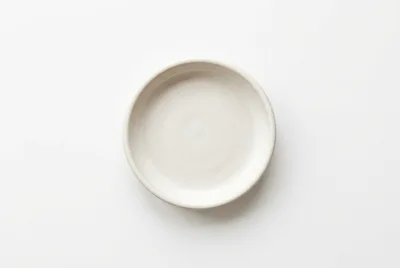 Empty White Ceramic Plate On Plain Background