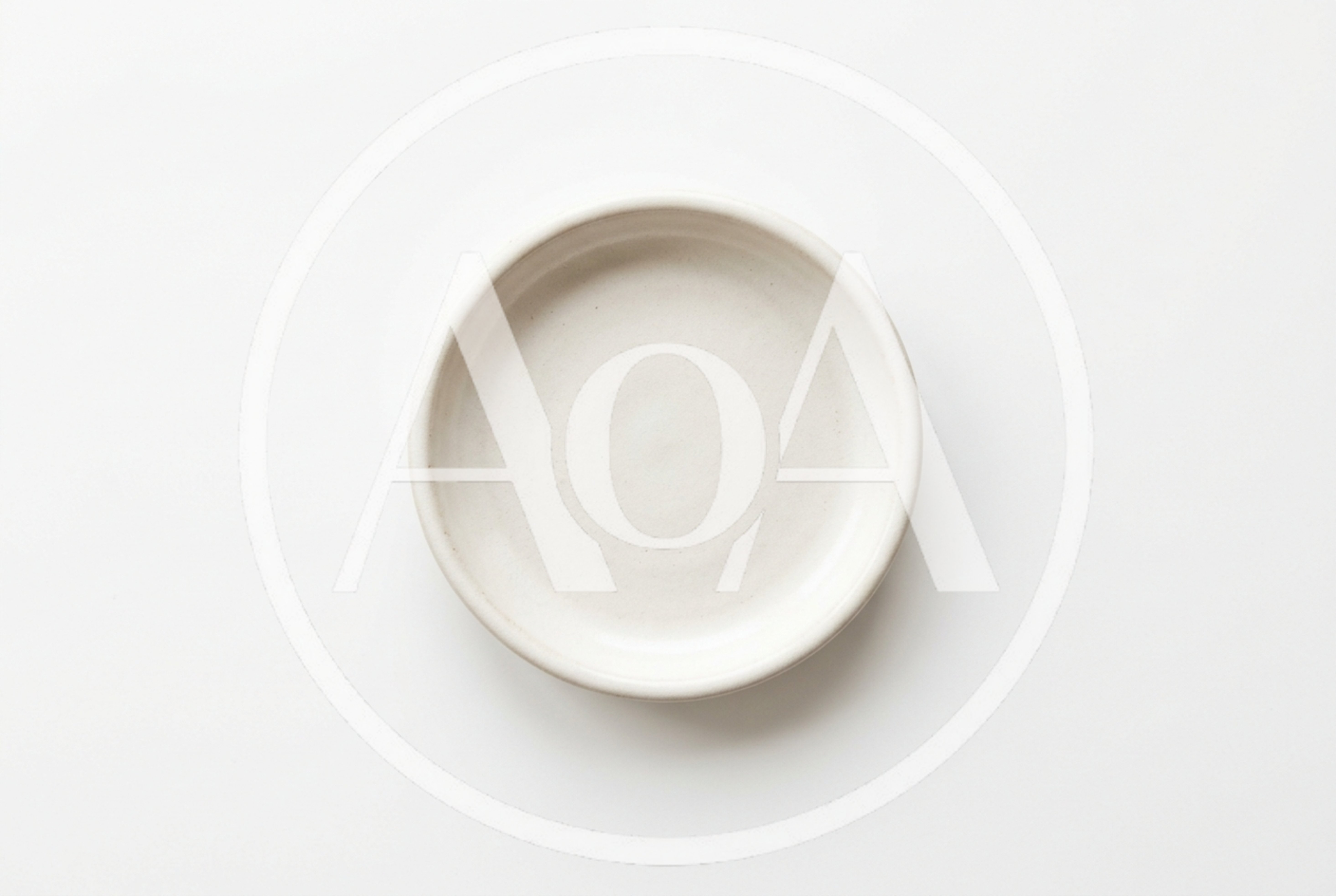 Empty White Ceramic Plate On Plain Background