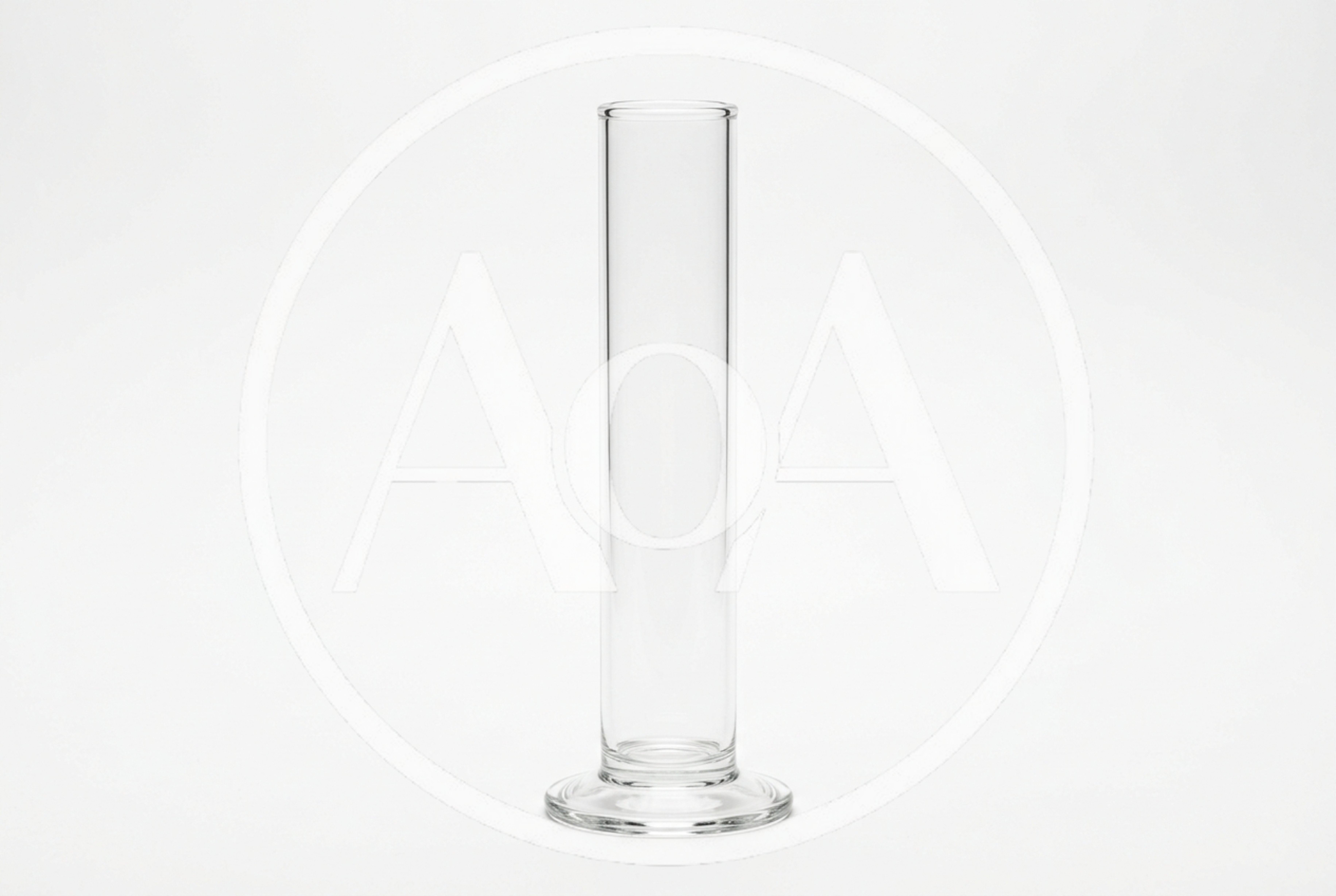 Empty Clear Glass Cylinder On White Background