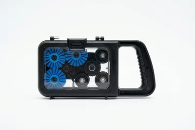 Bicycle Chain Cleaning Tool With Blue Brushes