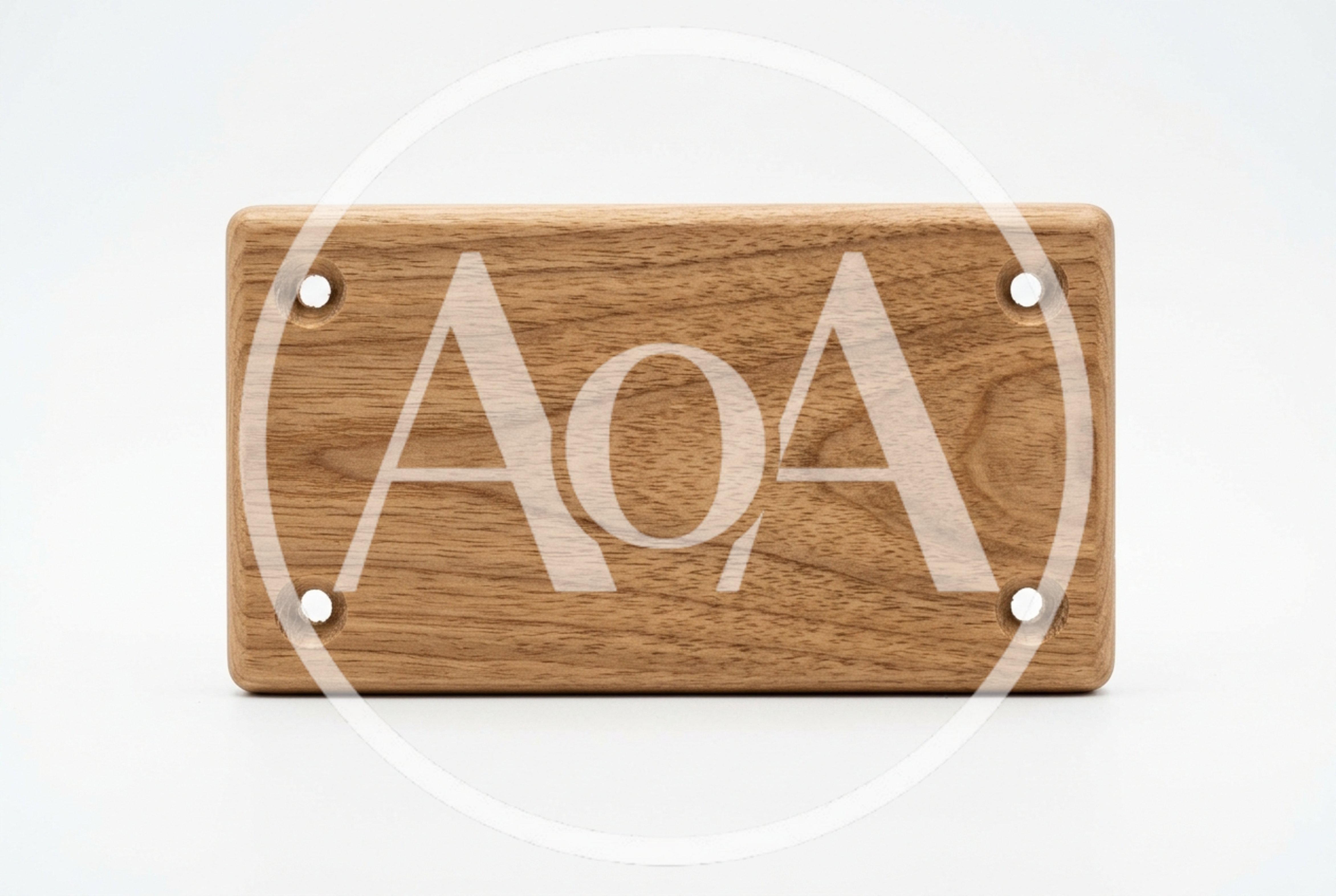 Rectangular Wooden Mounting Plate With Four Countersunk Holes