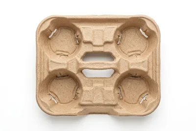 Empty Four Cup Cardboard Drink Carrier