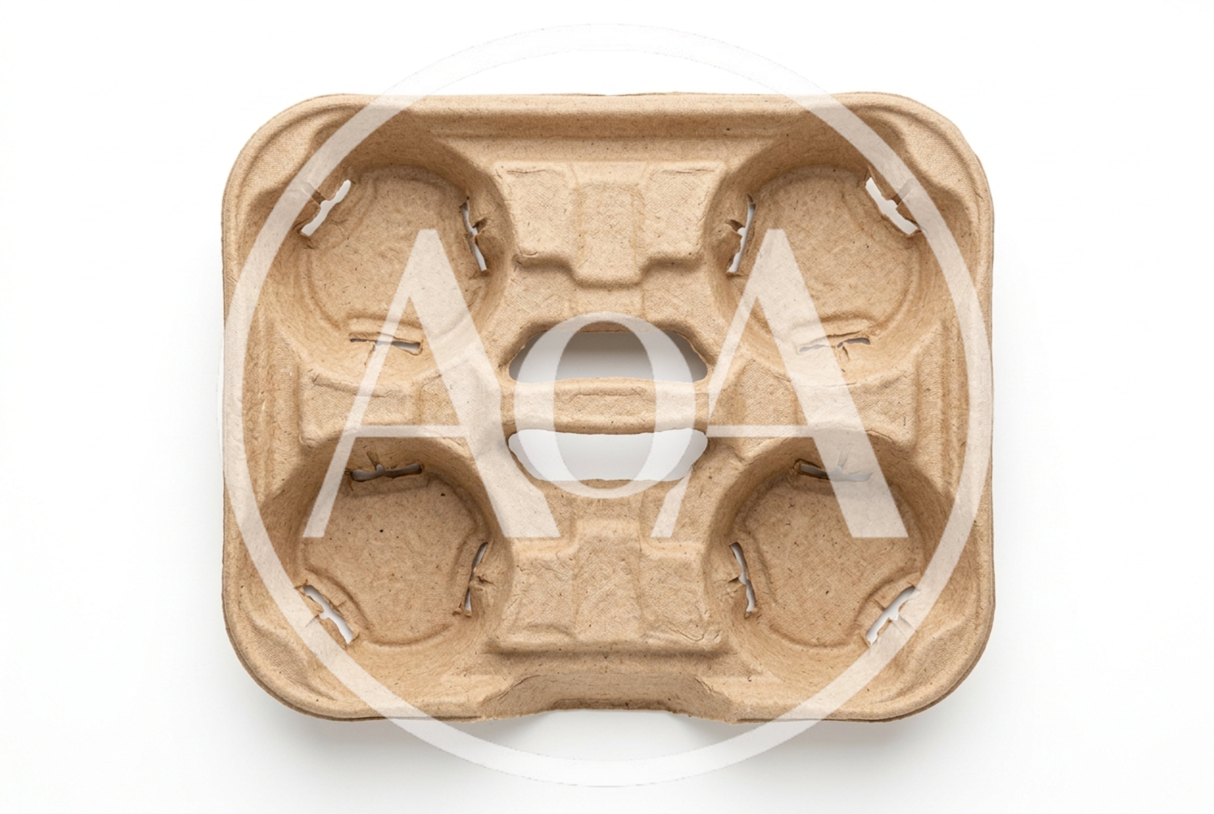 Empty Four Cup Cardboard Drink Carrier