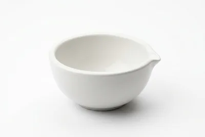 White Ceramic Mortar Bowl On White Background