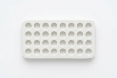 White Ceramic Watercolor Paint Mixing Palette