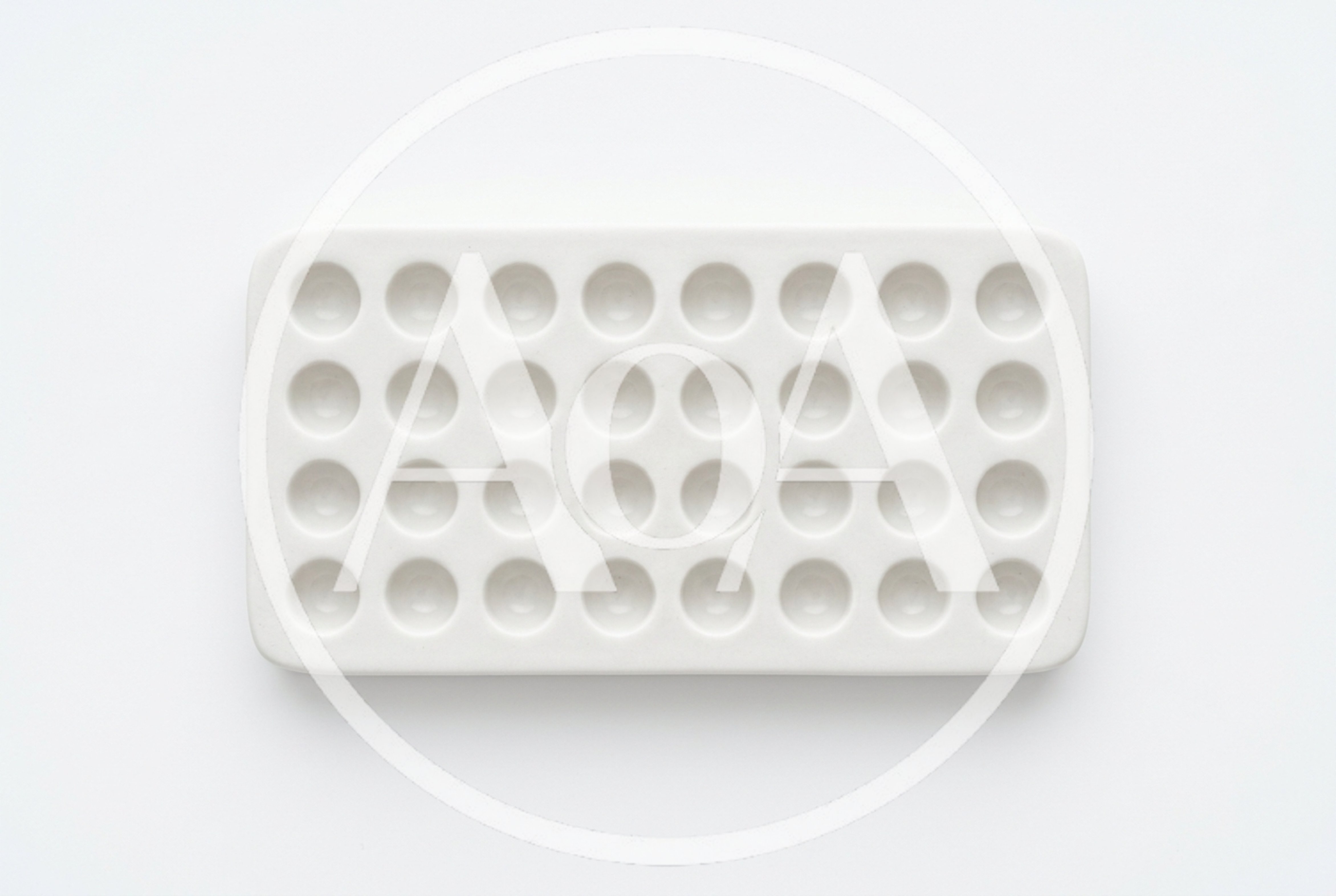 White Ceramic Watercolor Paint Mixing Palette