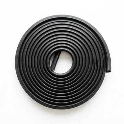 Coiled Black Rubber Weather Stripping Seal