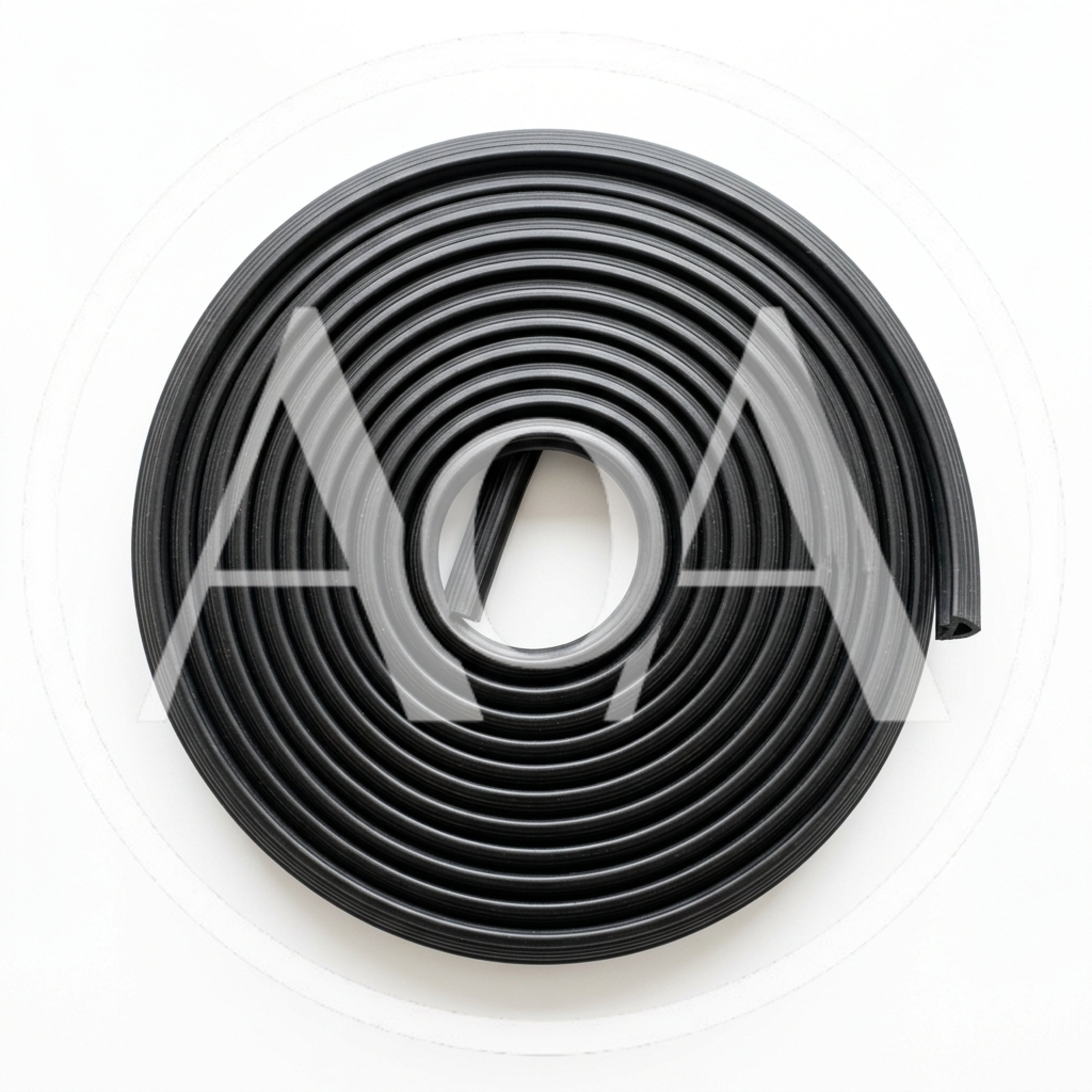 Coiled Black Rubber Weather Stripping Seal