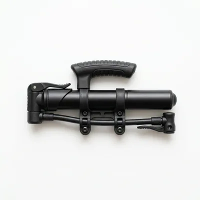 Black Portable Bicycle Hand Pump With Mounting Bracket