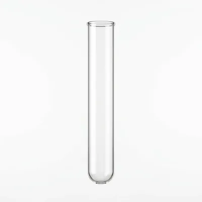 Empty Glass Test Tube Isolated On White Background