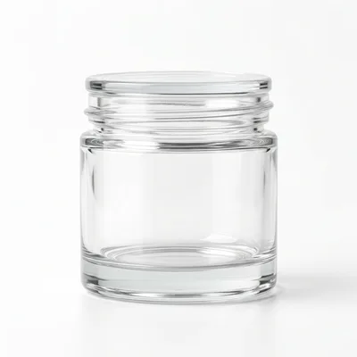 Empty Clear Glass Jar On White Background