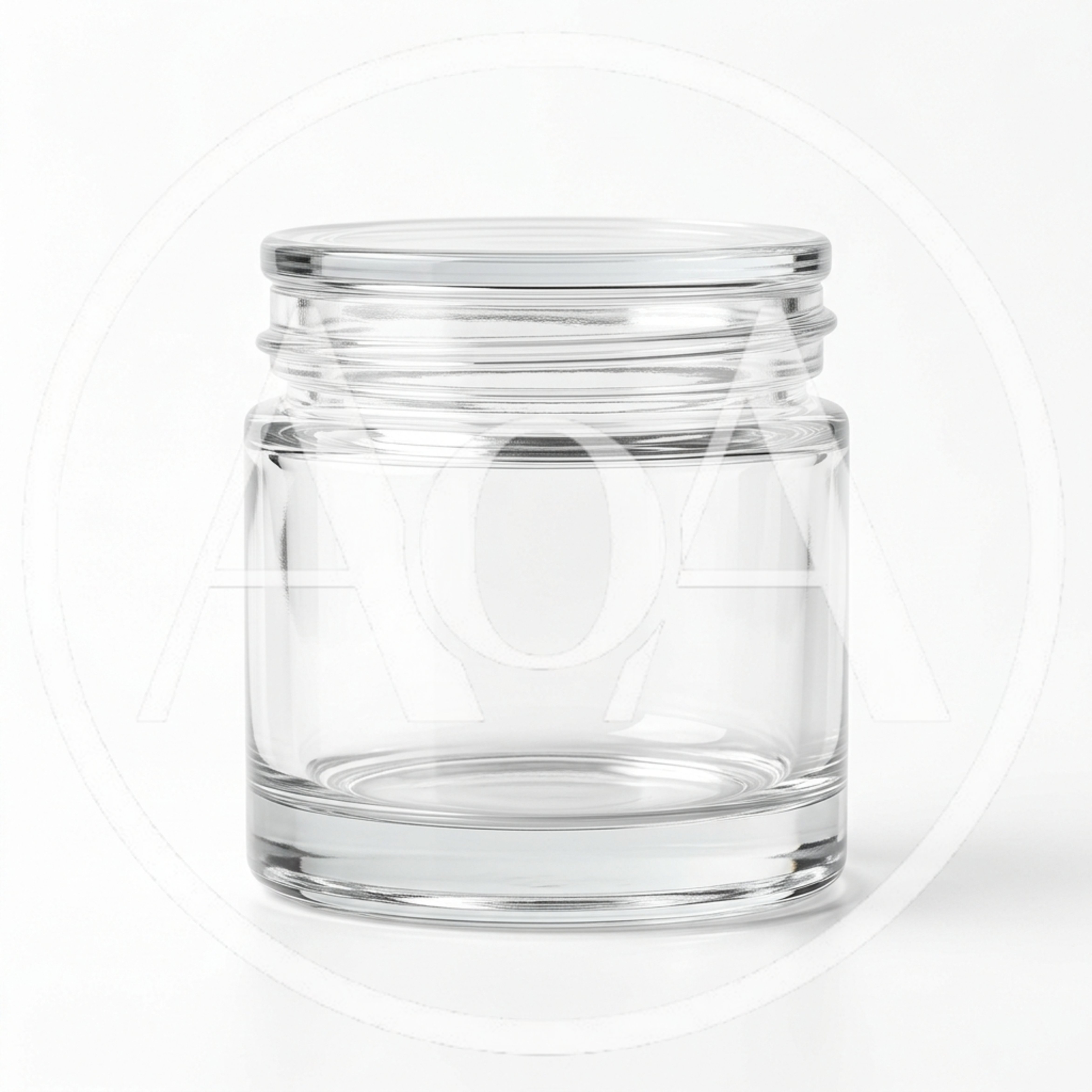 Empty Clear Glass Jar On White Background