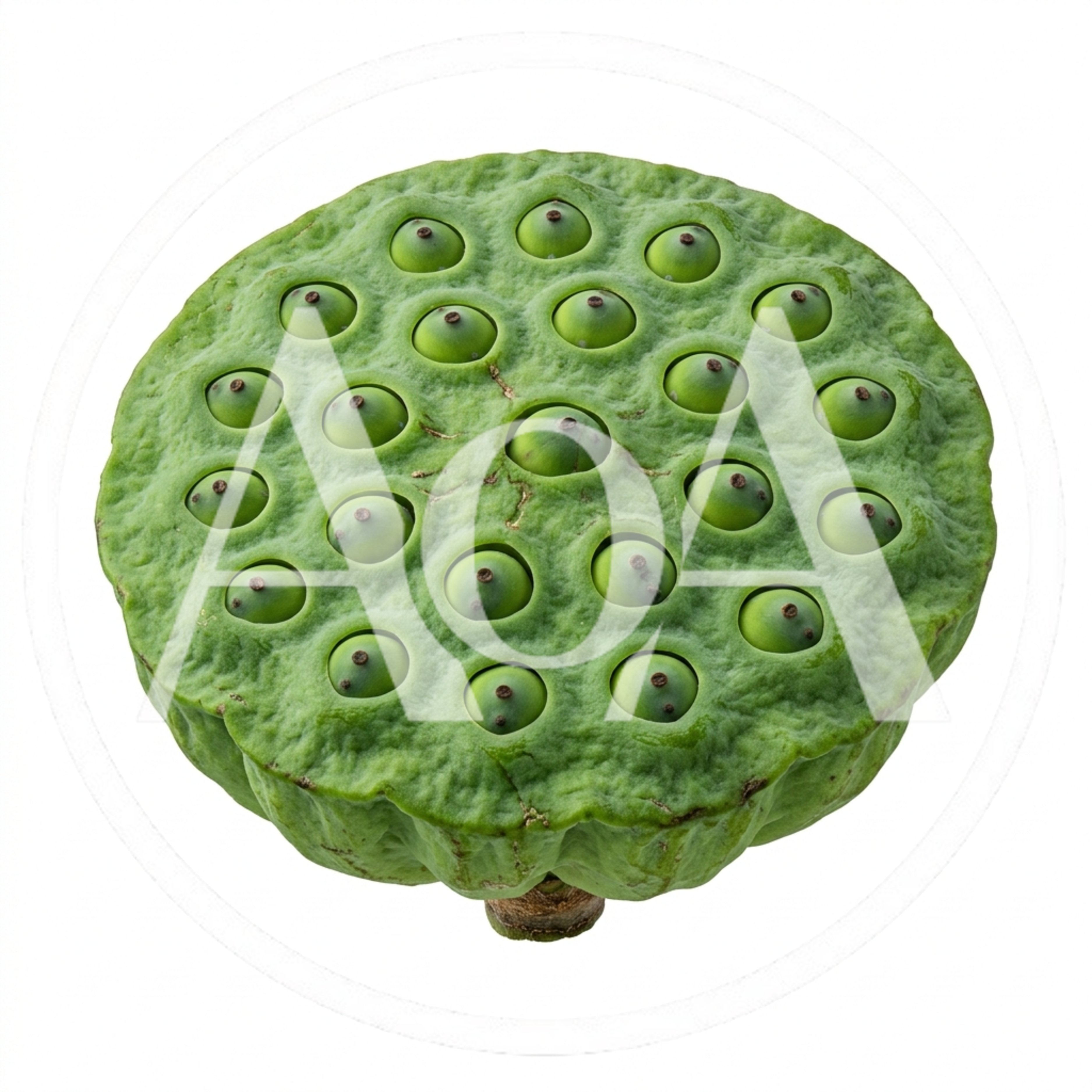 Fresh Green Lotus Seed Pod Isolated On White Background