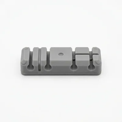 Grey Silicone Cable Organizer Desk Accessory