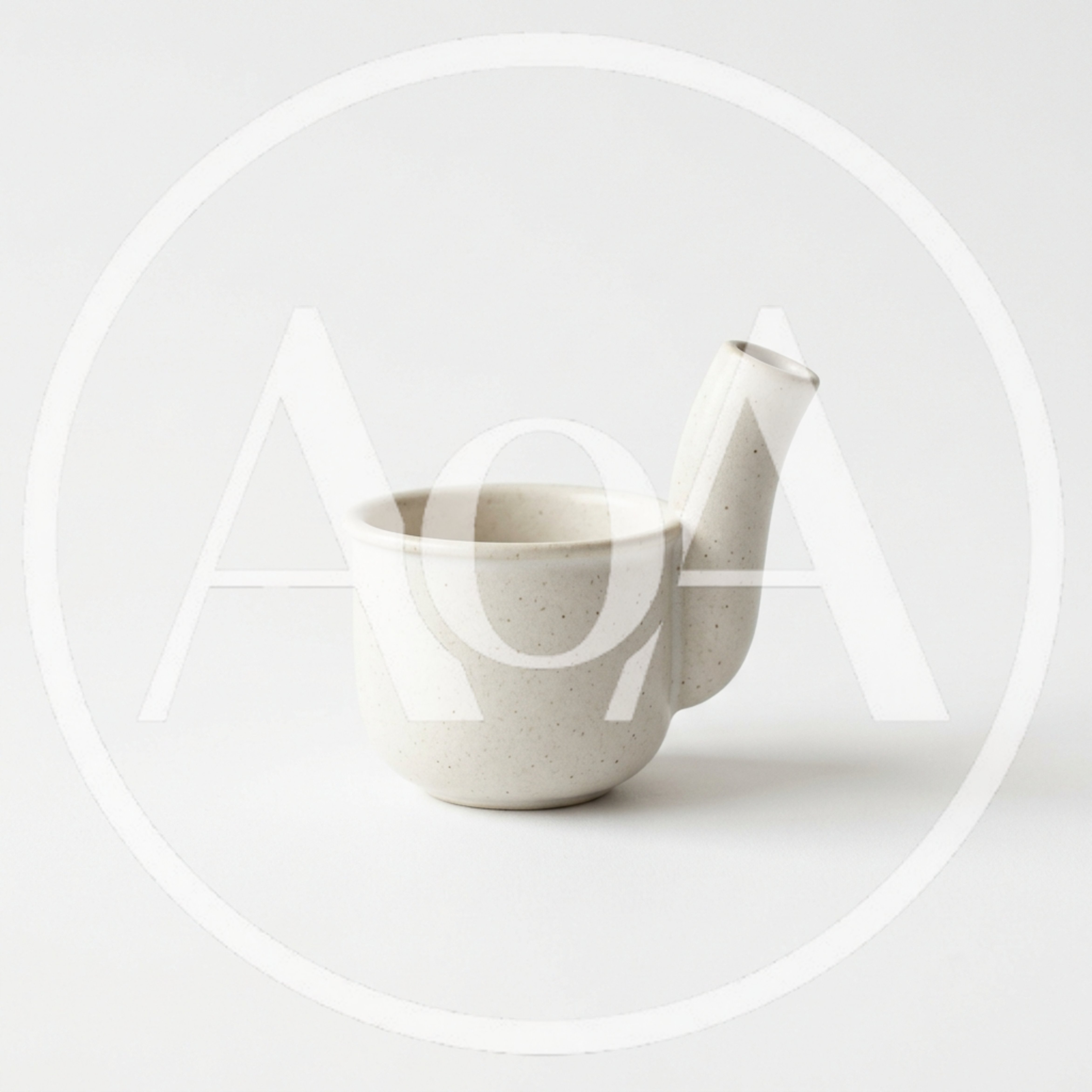 Minimalist Ceramic Pouring Vessel On White Background