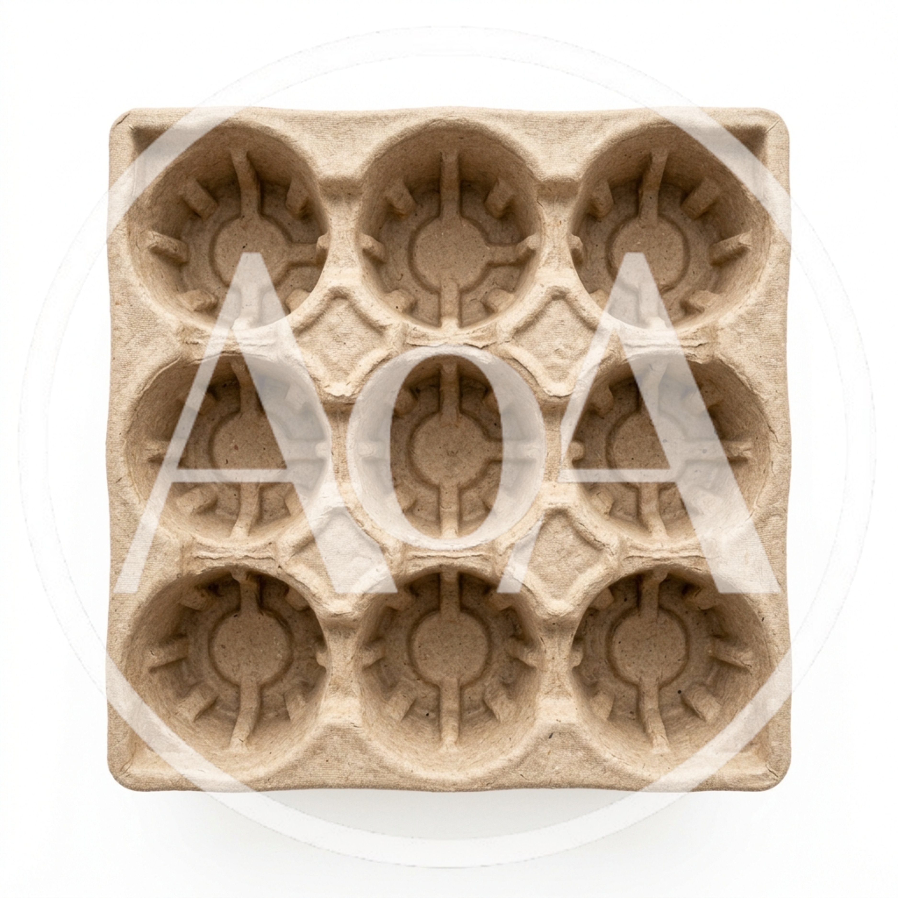 Empty Nine Cup Cardboard Drink Carrier Tray